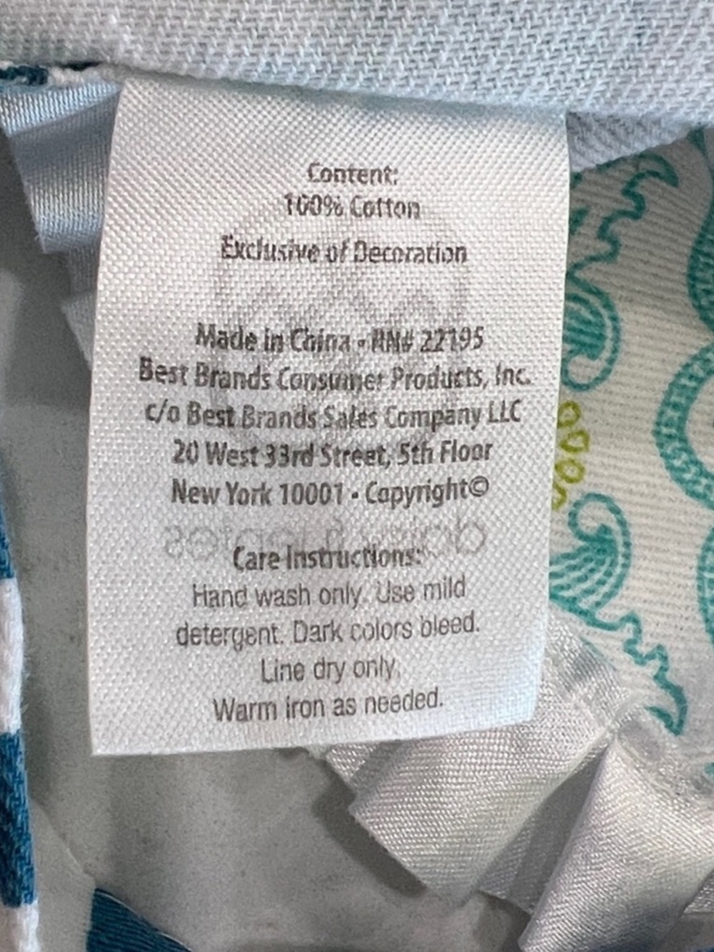 Daisy Fuentes Teal Medallion Print Ruffle Bib Full Apron Striped Trim - Picture 3 of 8